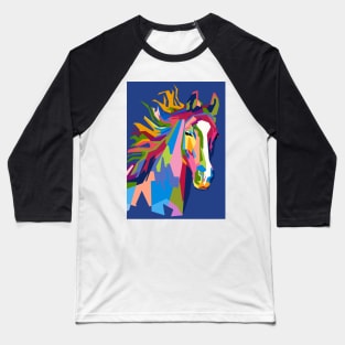 Abstract Geometric Horse in WPAP Baseball T-Shirt